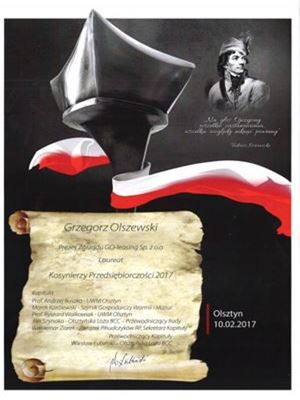 Dyplom Kosynierów Przedsiębiorczości 2017